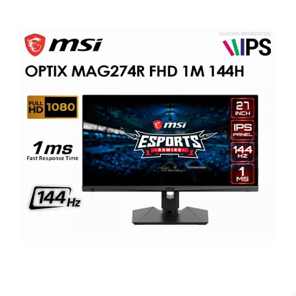 MSI 27″ OPTIX MAG274R FHD, IPS, 144HZ,1920X1080, 1MS