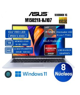 ASUS M1502YA AMD Ryzen 7 7730U 2.0/4.5GHz, 16GB DDR4 15.6" FHD LED Backlit,