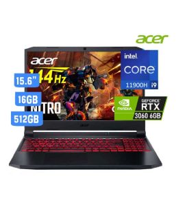 ACER NITRO 5 Core I9-11900H 2.5GHZ, 16GB, 512GB SSD, RTX 3060 6GB, 15.6 FHD 144HZ