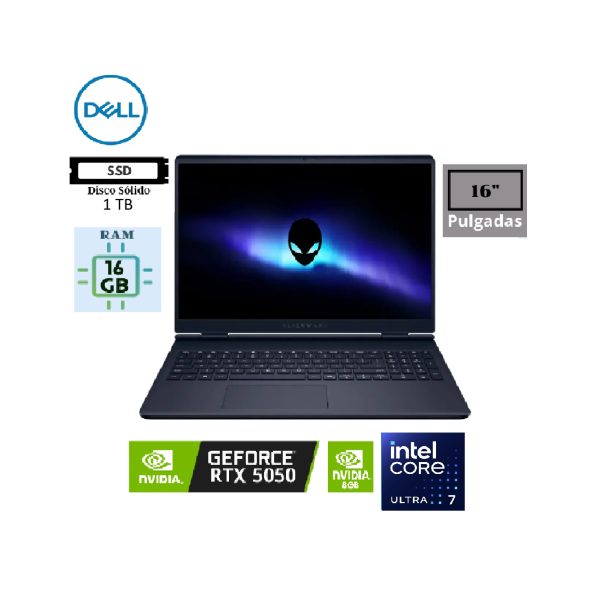 (C) DELL ALIENWARE CORE 7 240H 16GB RAM 1TB SSD NVIDIA RTX 5050 GRAPHICS 8GB WINDOWS 11 16” (2560 x 1600) 120HZ