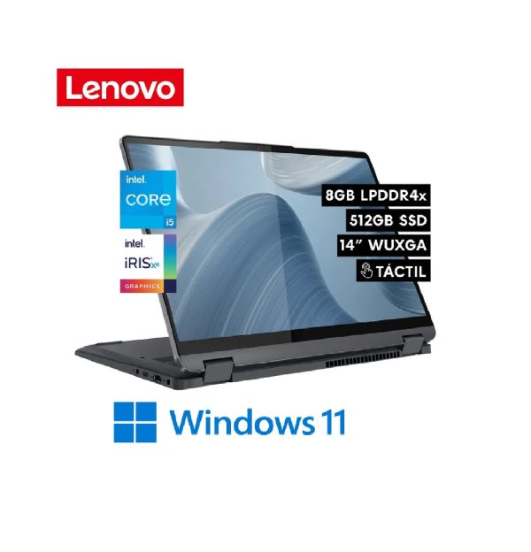 Lenovo IdeaPad Flex 5 Core i5 1235U RAM 8GB Disco 512GB 14″ WUXGA Táctil W11