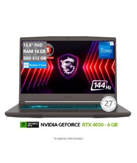 (C) MSI THIN 15 Core™ i7-13620H 512GB SSD 16GB 15.6″ (1920×1080) 144Hz IPS WIN11 NVIDIA® RTX 4050 6144MB BLACK Backlit Keyboard