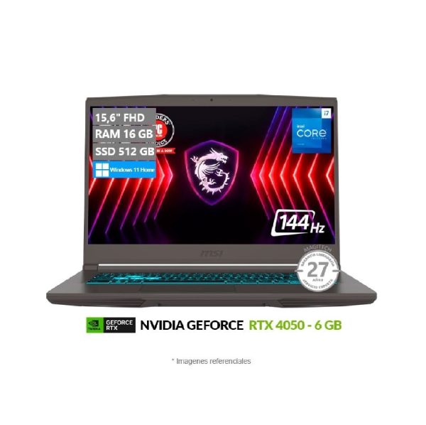 (C) MSI THIN 15 Core™ i7-13620H 512GB SSD 16GB 15.6″ (1920×1080) 144Hz IPS WIN11 NVIDIA® RTX 4050 6144MB BLACK Backlit Keyboard