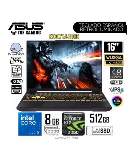 ASUS FX607VJ Core 5 210H hasta 4.8GHz, 8GB DDR4-3200MHz 16" WUXGA IPS,