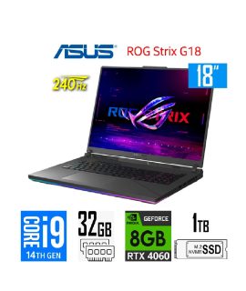 (C) Asus ROG STRIX G18 Core™ i9-14900HX 1TB SSD 32GB 18″ (2560×1600) 240Hz IPS WIN11 NVIDIA® RTX 4060 8192MB ECLIPSE GRAY RGB Backlit Keyboard