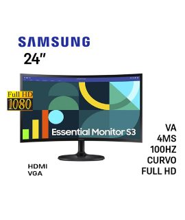 (S) SAMSUNG ESSENTIAL S3 24 PULG CURVO 100HZ FULL HD