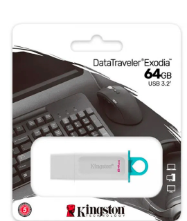USB Kingston DataTraveler Exodia, 64GB, USB 3.2 Gen 1, Blanco