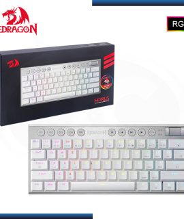 TECLADO REDRAGON HORUS MINI PRO K632-RGB WHITE MECANICO SWITCH RED 60% INGLES BLANCO