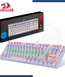 TECLADO MECANICO RED DRAGON KUMARA WHITE (RAINBOW) SP SWITCH RED OUTEMU RED, (K552-KR-SP WHITE) BLANCO
