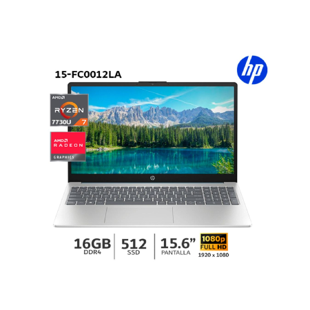 HP AMD Ryzen 7 7730U 16Gb Ram/ 512Gb SSD/ 15.6”FHD/Radeon Graphics