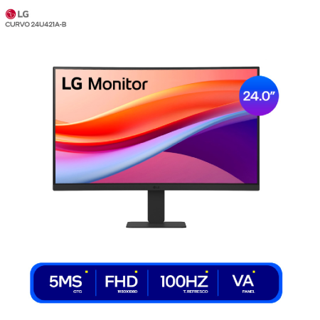 MONITOR LG 24 ( 24U421A-B ) CURVO FHD 100HZ | 5MS | 1 HDMI