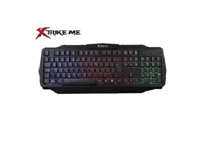 XTRIKE KB-302 BK WIRED KEYBOARD BLACK ESPAÑOL (Teclado Gaming cableado, tipo Membrana, 104 teclas (Tamaño completo), iluminación  Retroiluminación de colores, material  Plástico, voltaje 5V, conexión USB 2.0)